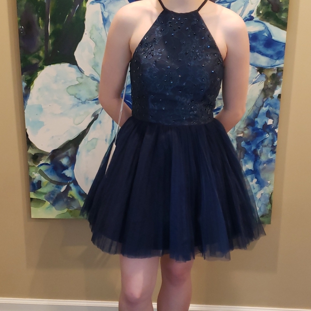 Midnight blue cocktail dress